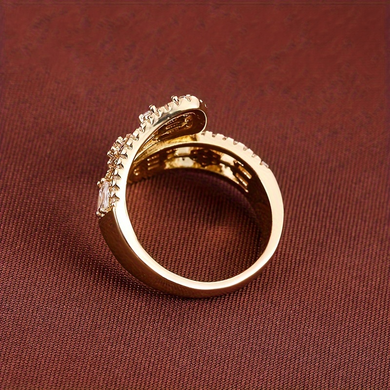 Geometric Copper Ring with CZ Adjustable Band